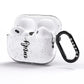 Personalised Scroll Side Handwritten Name Clear AirPods Pro Glitter Case Side Image