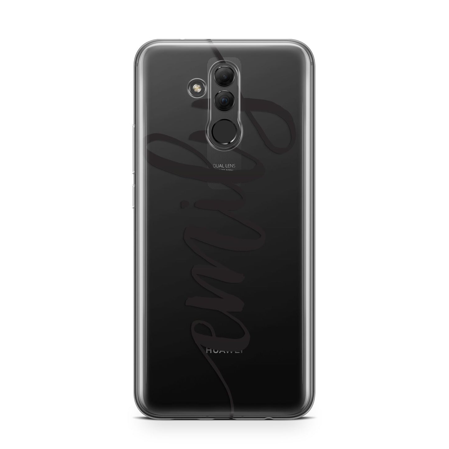 Personalised Scroll Side Handwritten Name Clear Huawei Mate 20 Lite