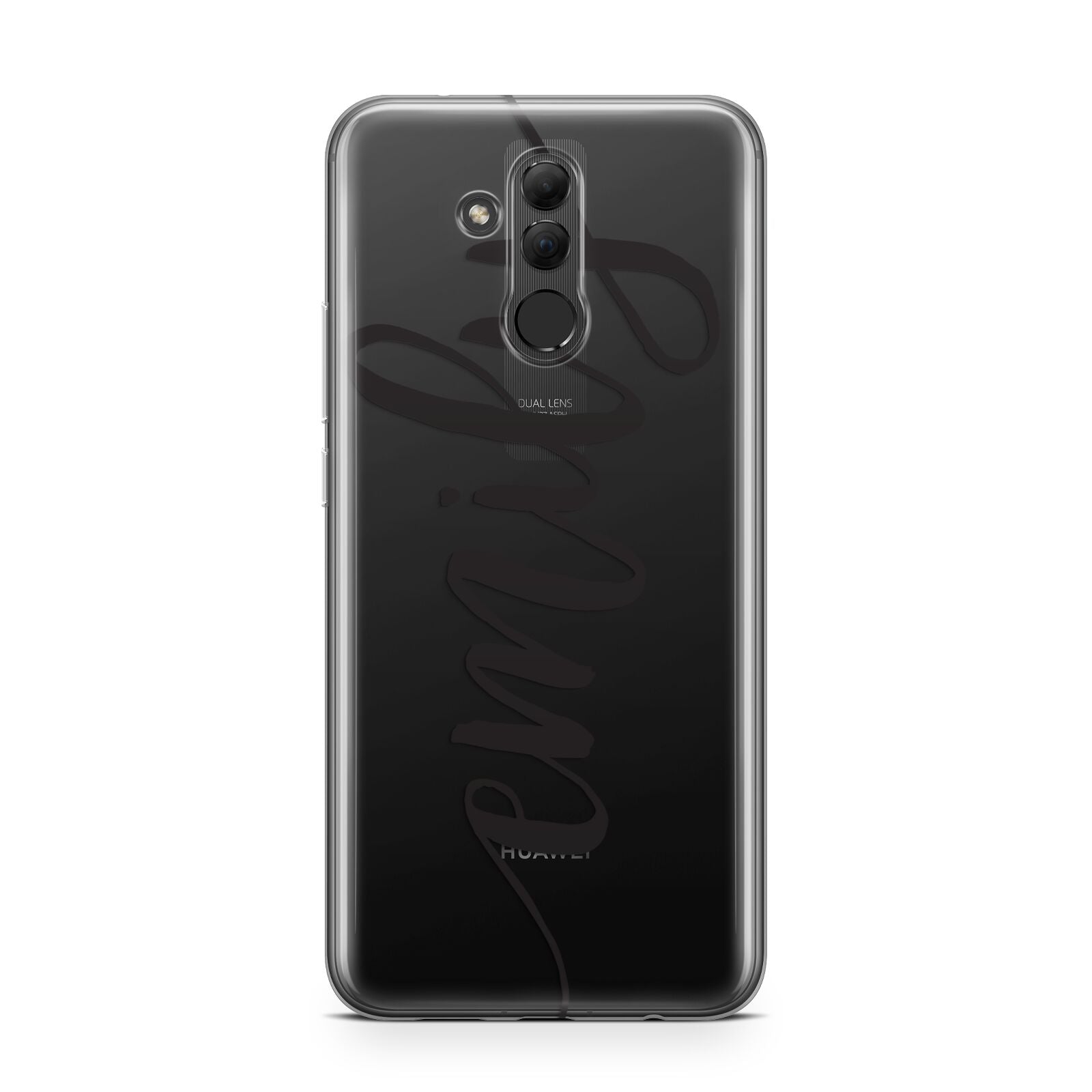Personalised Scroll Side Handwritten Name Clear Huawei Mate 20 Lite