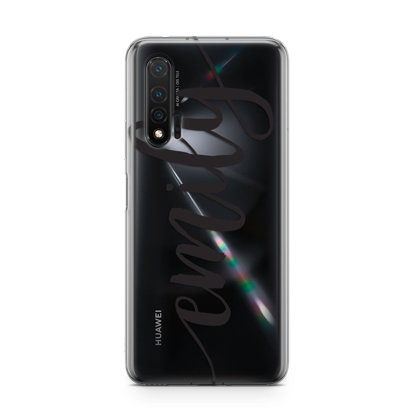 Personalised Scroll Side Handwritten Name Clear Huawei Nova 6 Phone Case