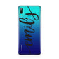 Personalised Scroll Side Handwritten Name Clear Huawei P Smart 2019 Case