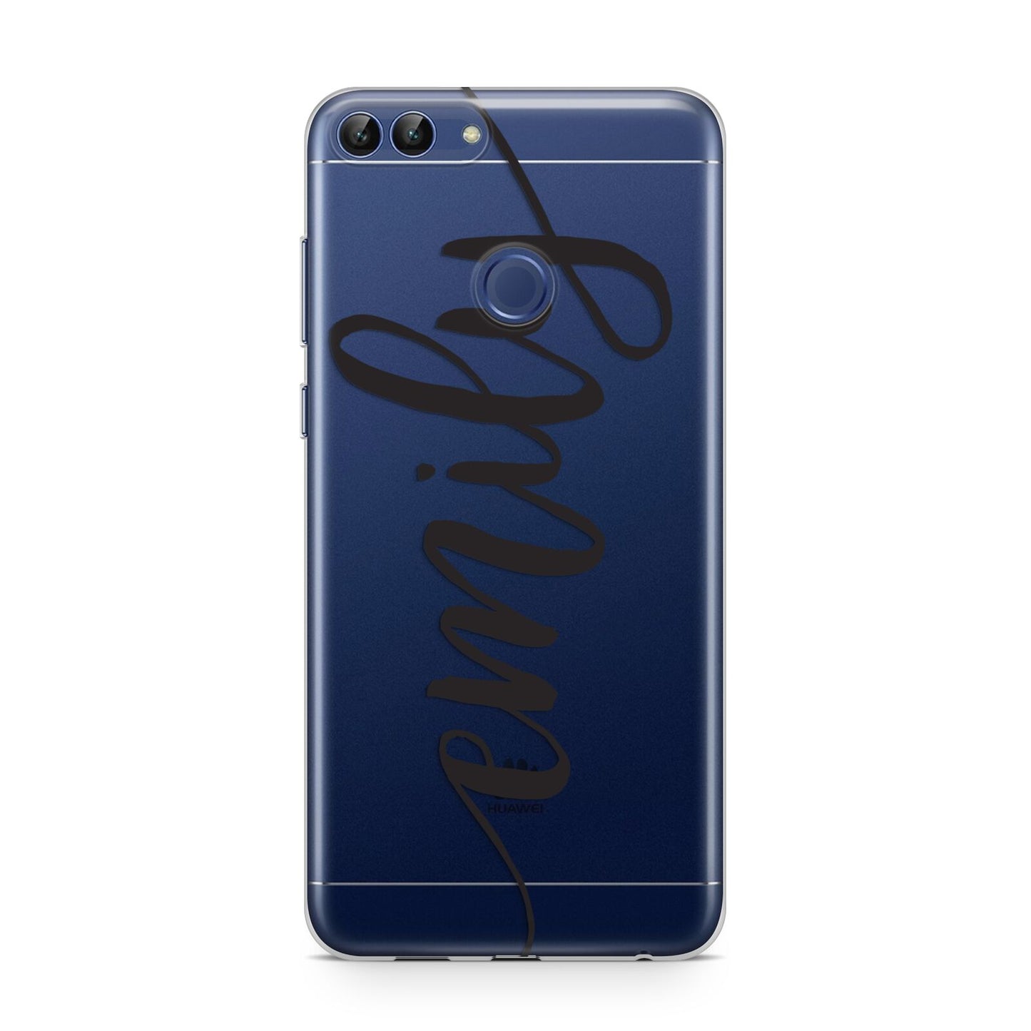 Personalised Scroll Side Handwritten Name Clear Huawei P Smart Case