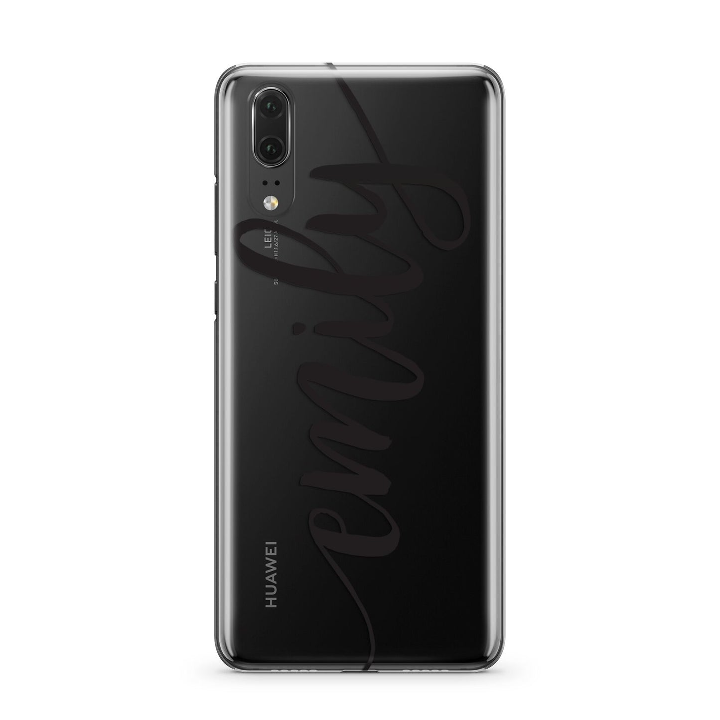 Personalised Scroll Side Handwritten Name Clear Huawei P20 Phone Case