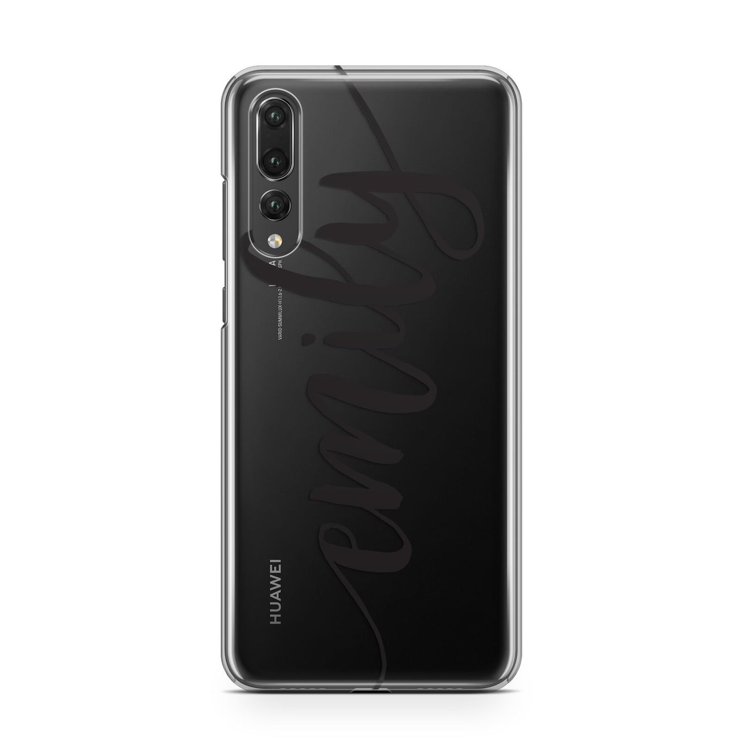 Personalised Scroll Side Handwritten Name Clear Huawei P20 Pro Phone Case