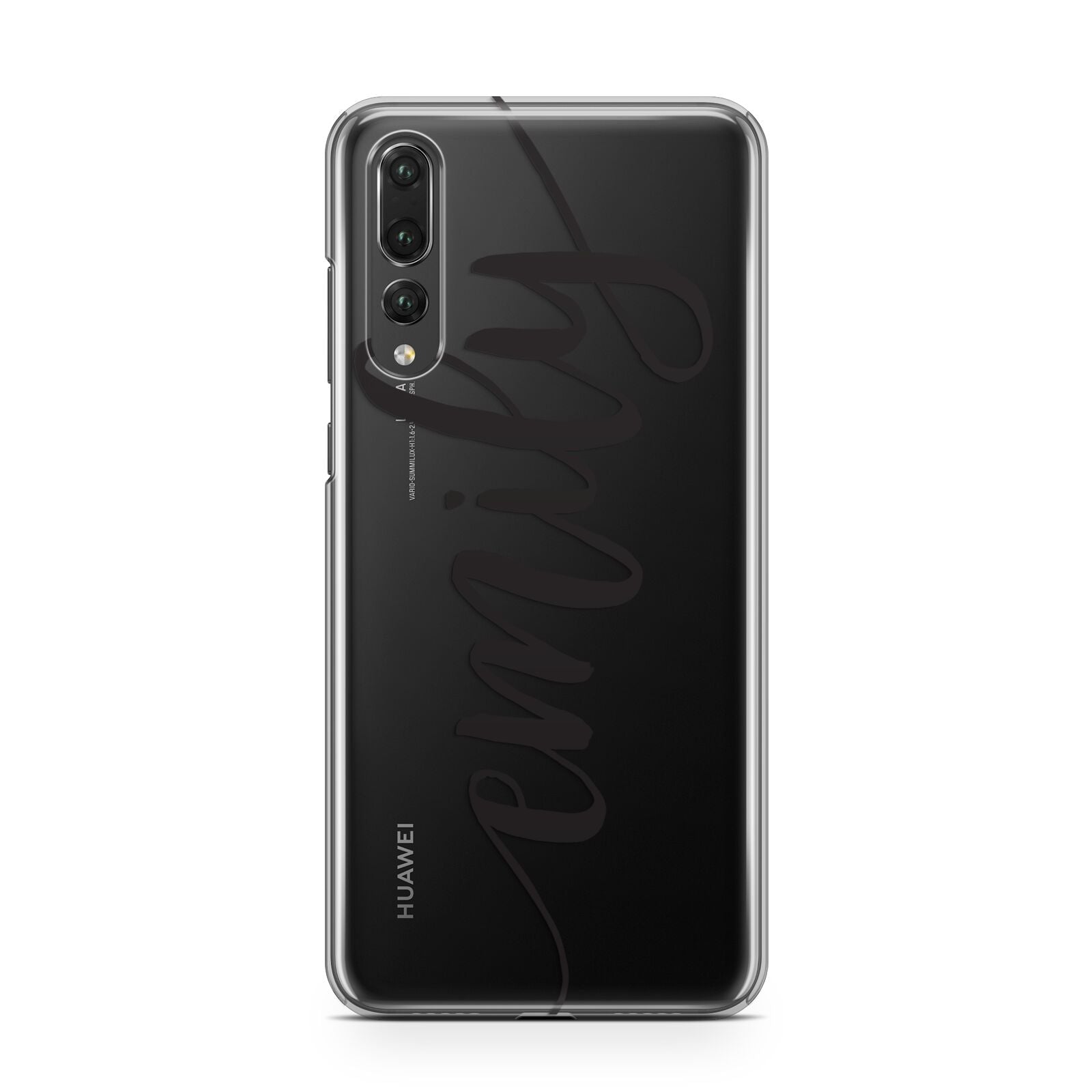 Personalised Scroll Side Handwritten Name Clear Huawei P20 Pro Phone Case