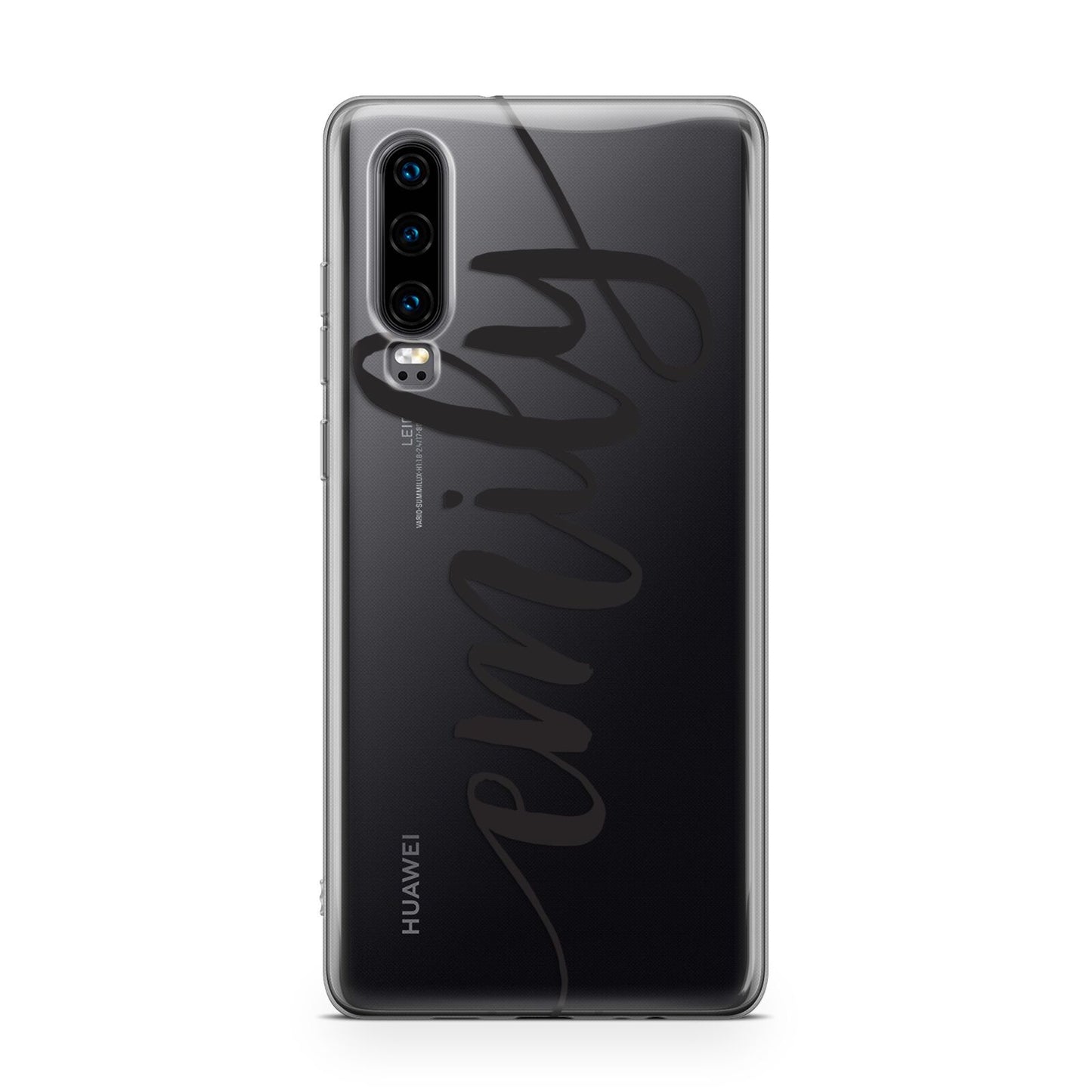 Personalised Scroll Side Handwritten Name Clear Huawei P30 Phone Case