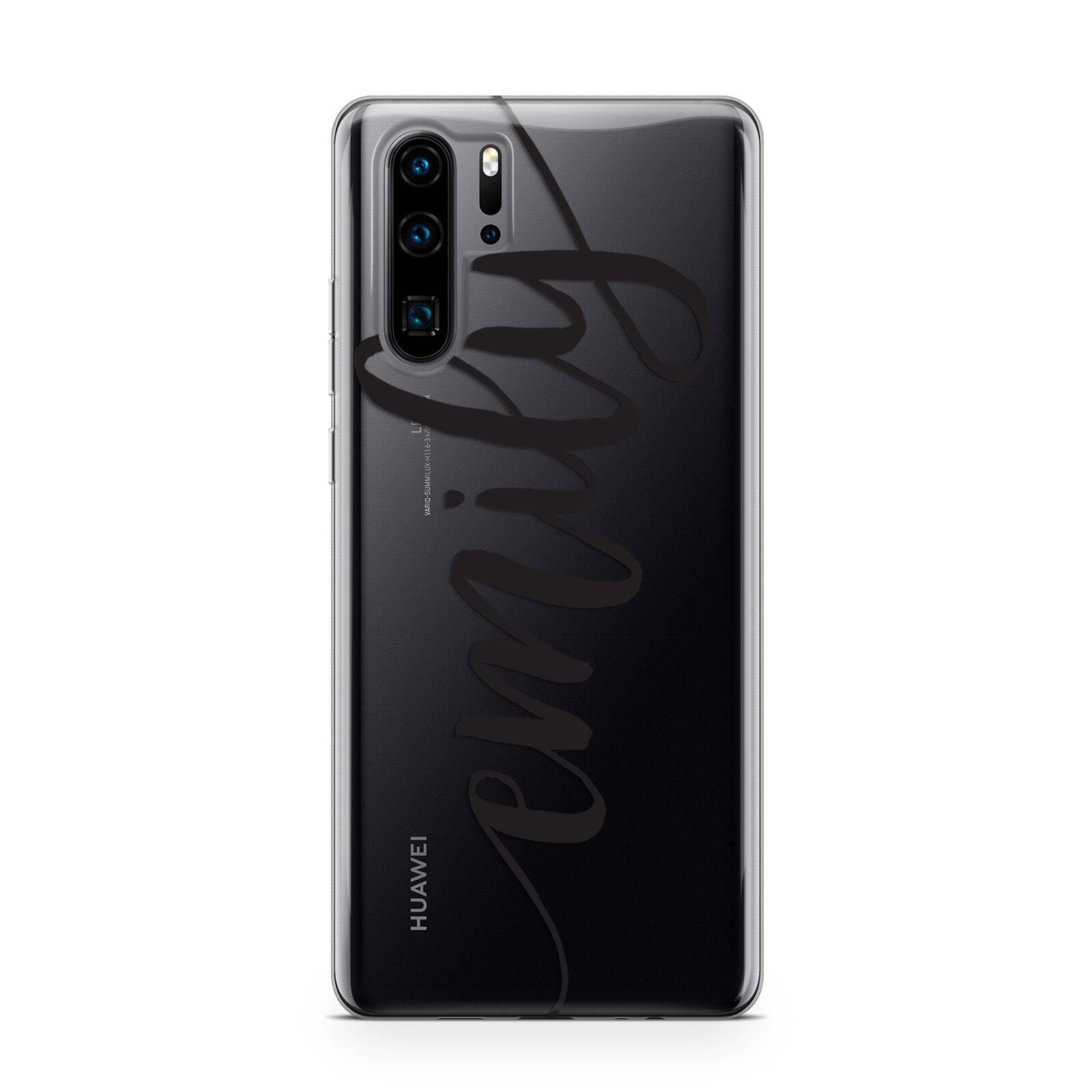 Personalised Scroll Side Handwritten Name Clear Huawei P30 Pro Phone Case