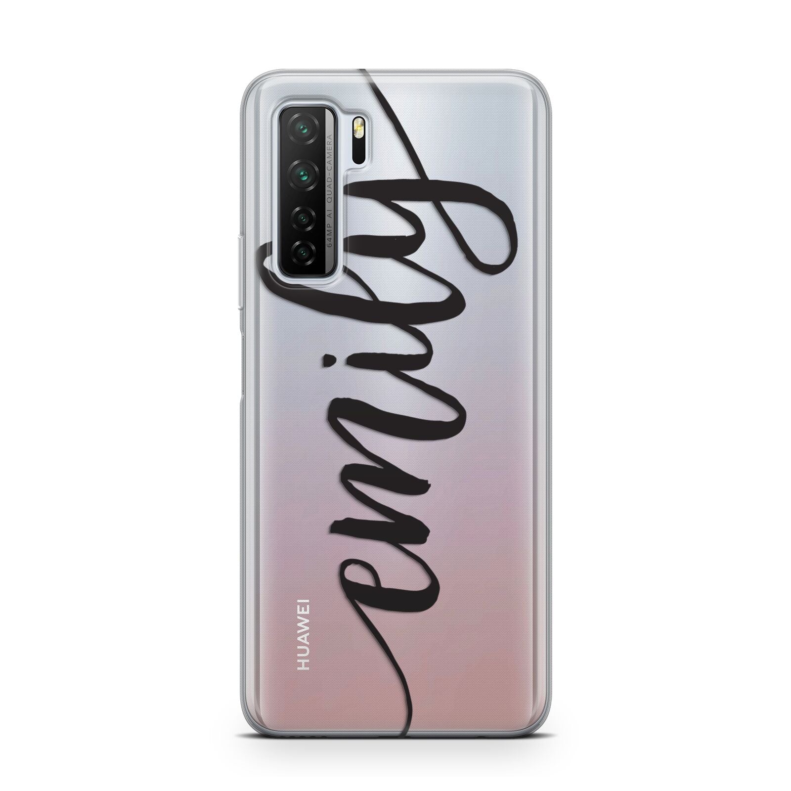 Personalised Scroll Side Handwritten Name Clear Huawei P40 Lite 5G Phone Case