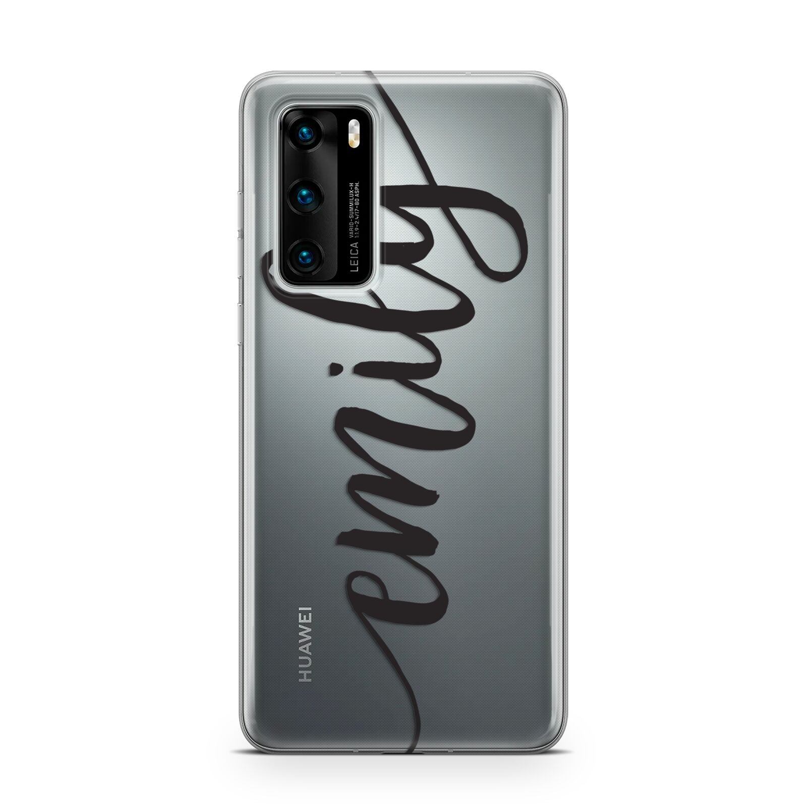 Personalised Scroll Side Handwritten Name Clear Huawei P40 Phone Case