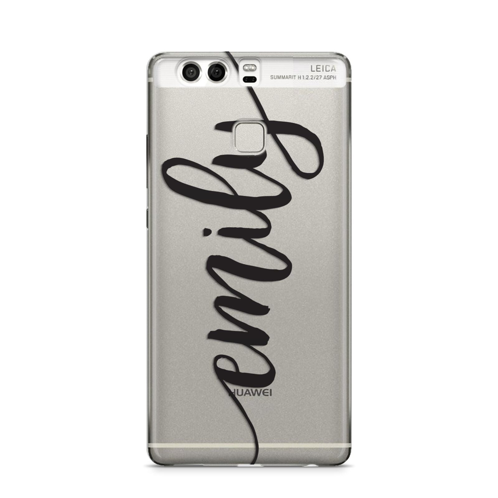 Personalised Scroll Side Handwritten Name Clear Huawei P9 Case