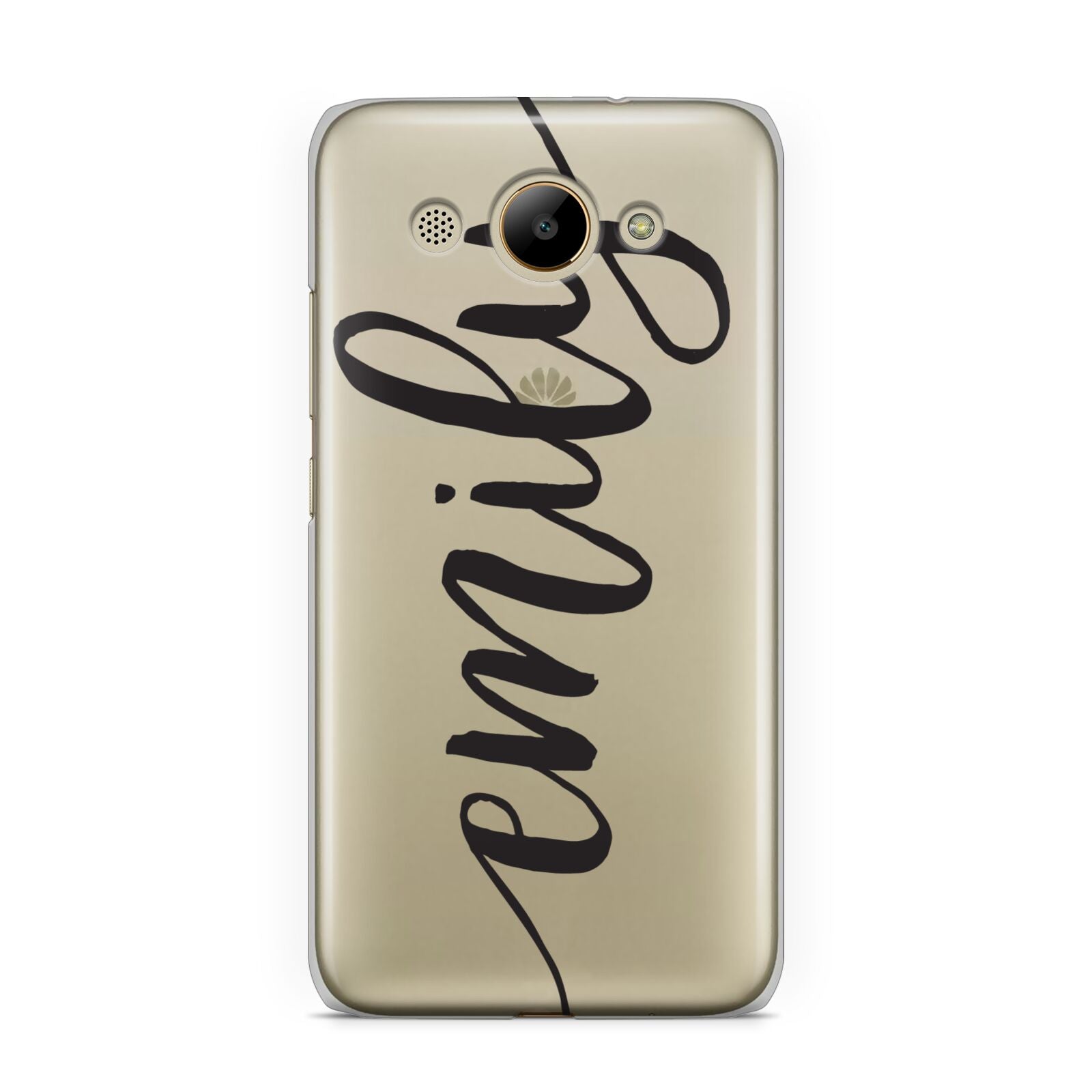 Personalised Scroll Side Handwritten Name Clear Huawei Y3 2017
