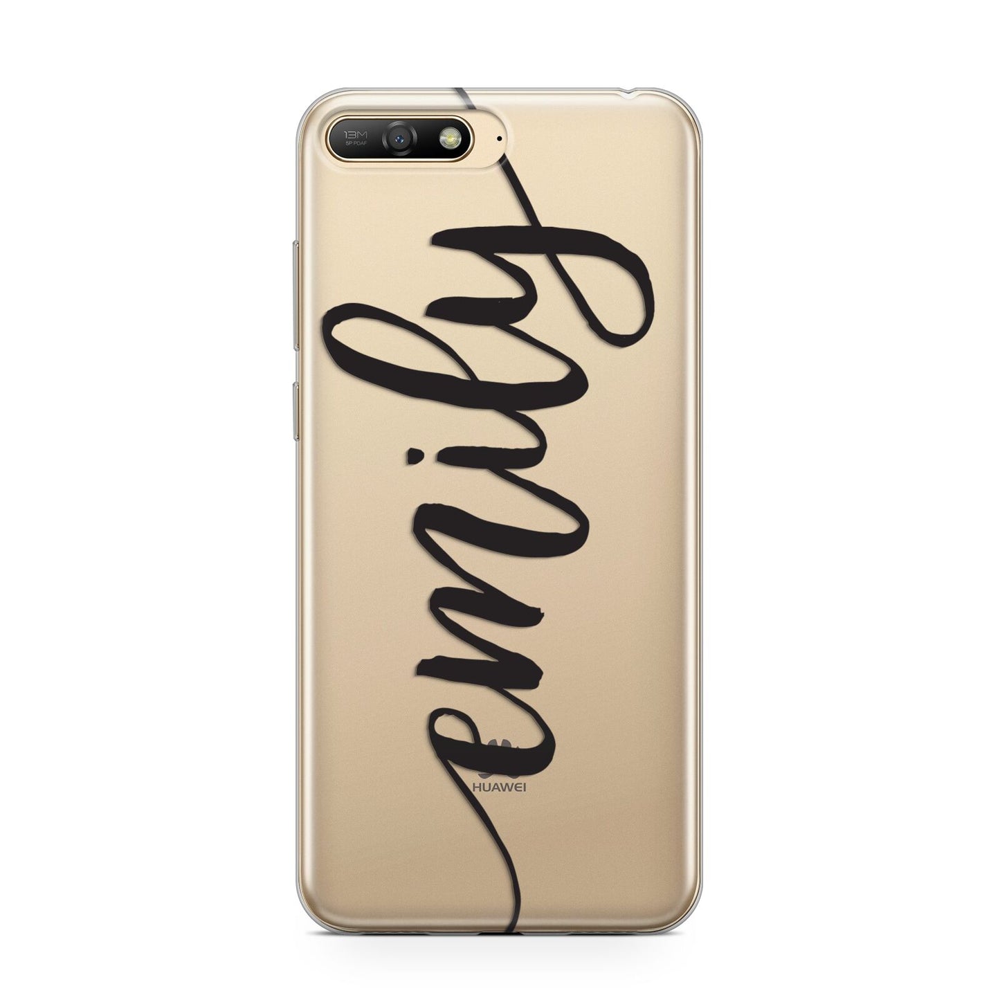 Personalised Scroll Side Handwritten Name Clear Huawei Y6 2018