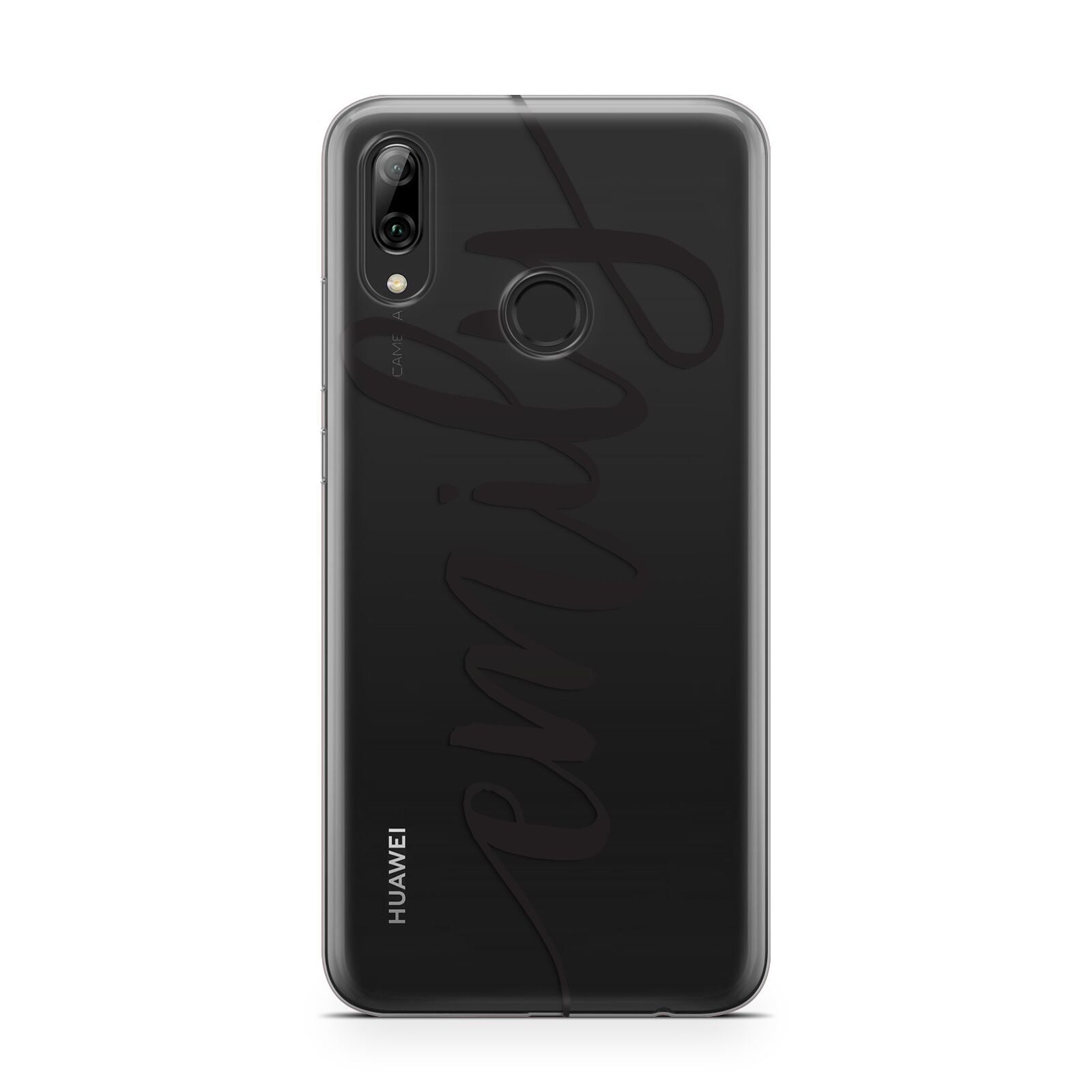 Personalised Scroll Side Handwritten Name Clear Huawei Y7 2019