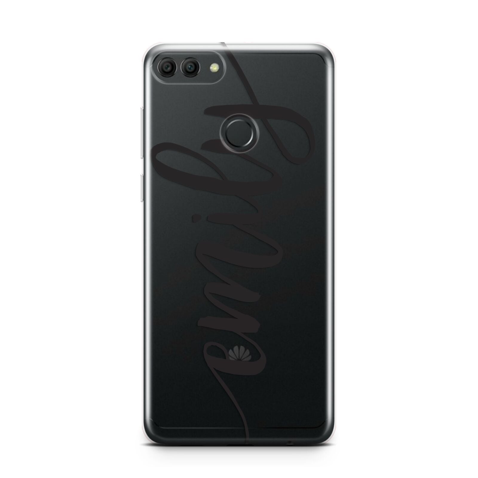 Personalised Scroll Side Handwritten Name Clear Huawei Y9 2018