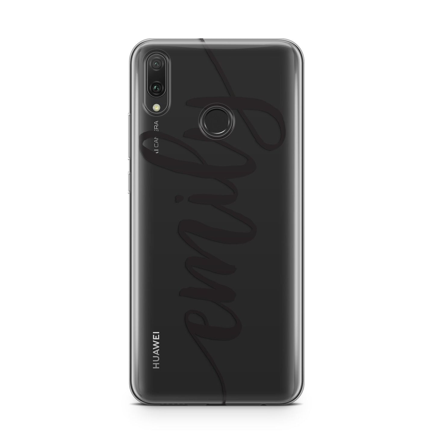 Personalised Scroll Side Handwritten Name Clear Huawei Y9 2019