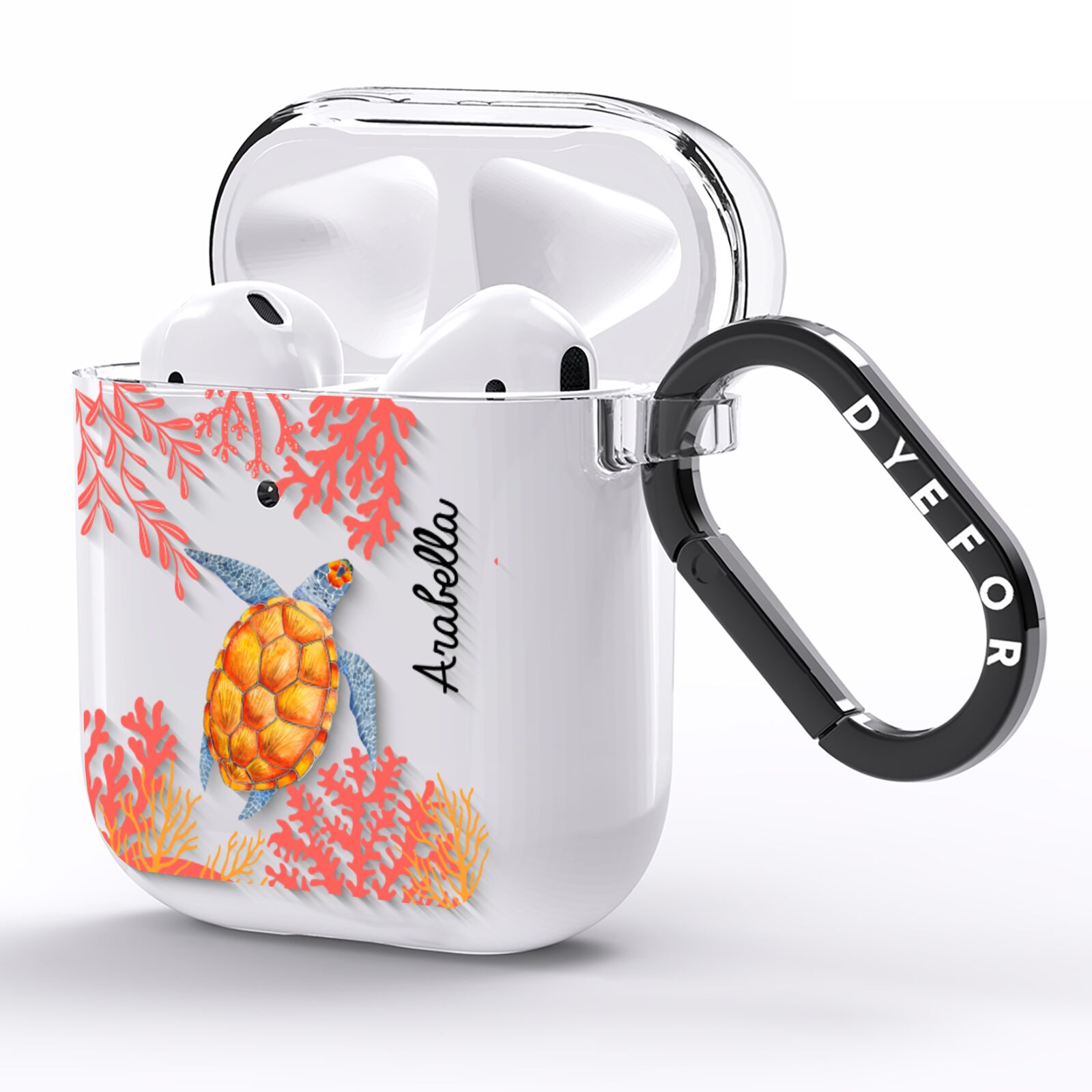 Personalised Sea Life AirPods Clear Case Side Image