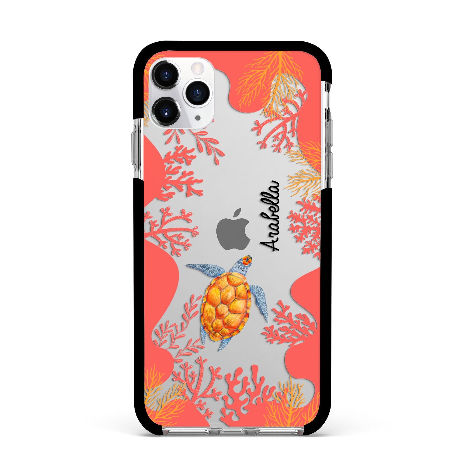 Personalised Sea Life Apple iPhone 11 Pro Max in Silver with Black Impact Case