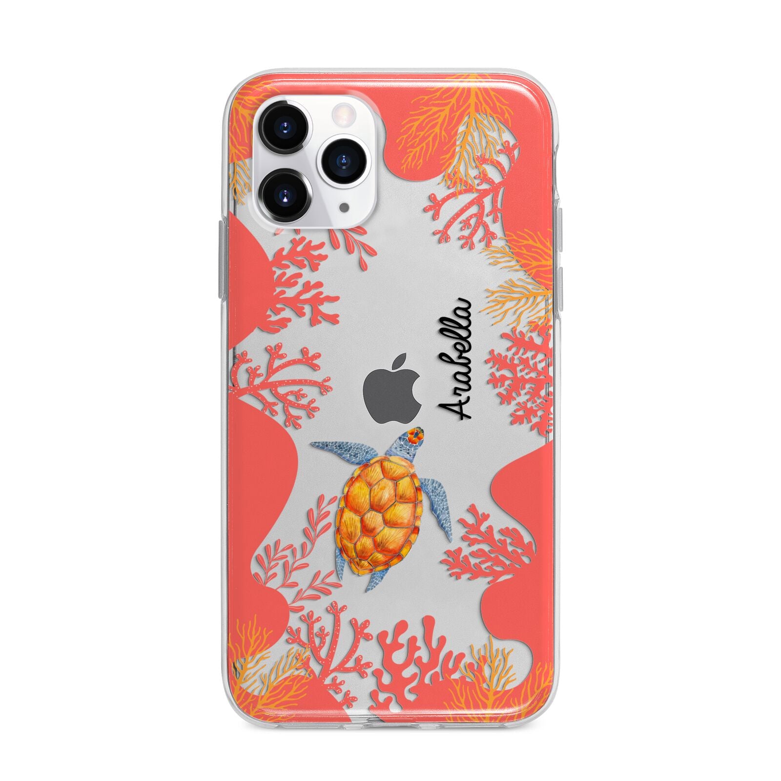 Personalised Sea Life Apple iPhone 11 Pro in Silver with Bumper Case