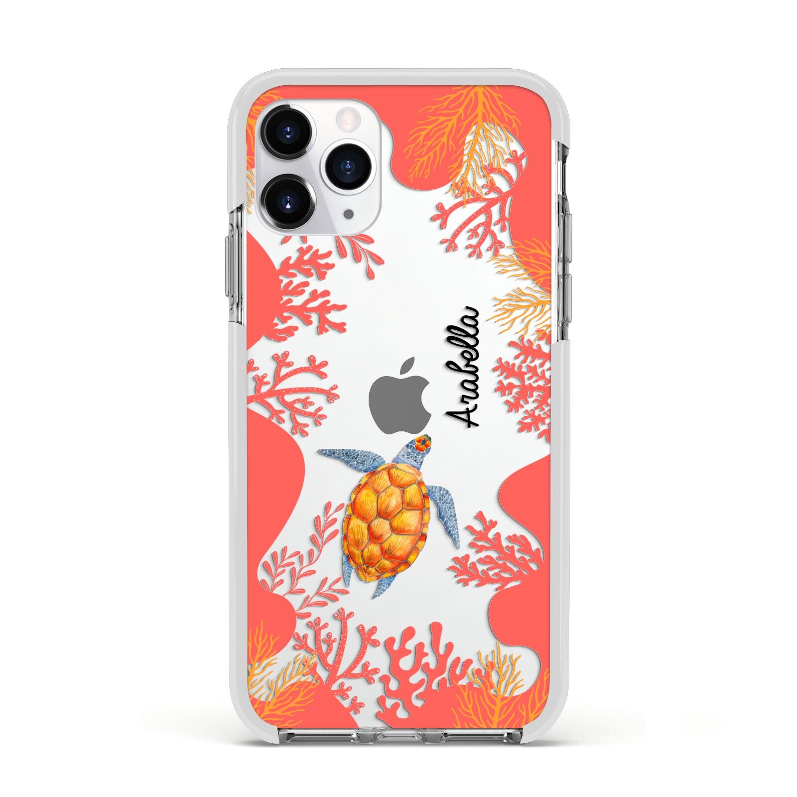 Personalised Sea Life Apple iPhone 11 Pro in Silver with White Impact Case