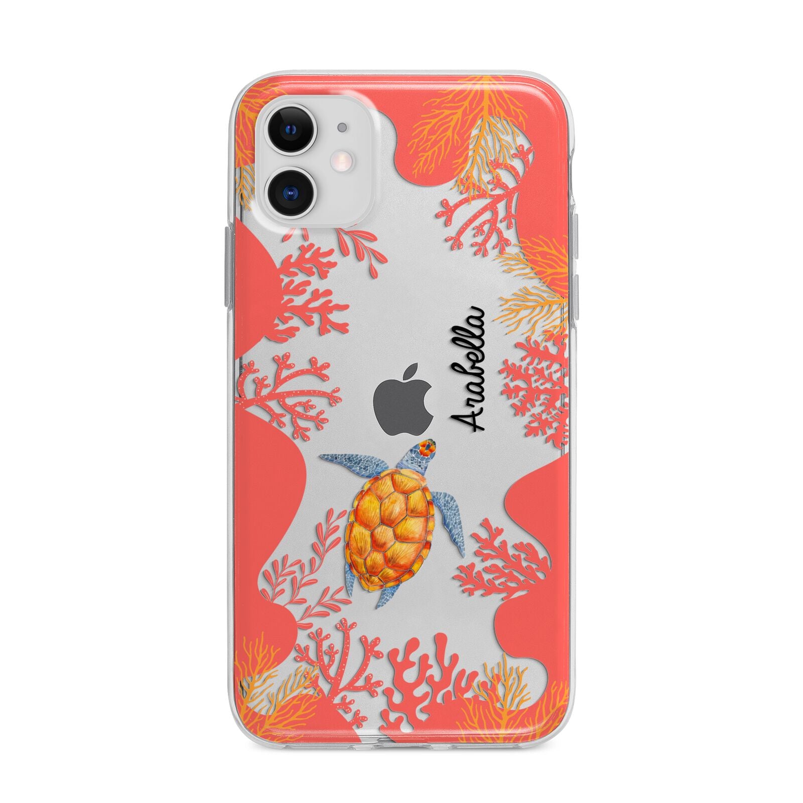 Personalised Sea Life Apple iPhone 11 in White with Bumper Case