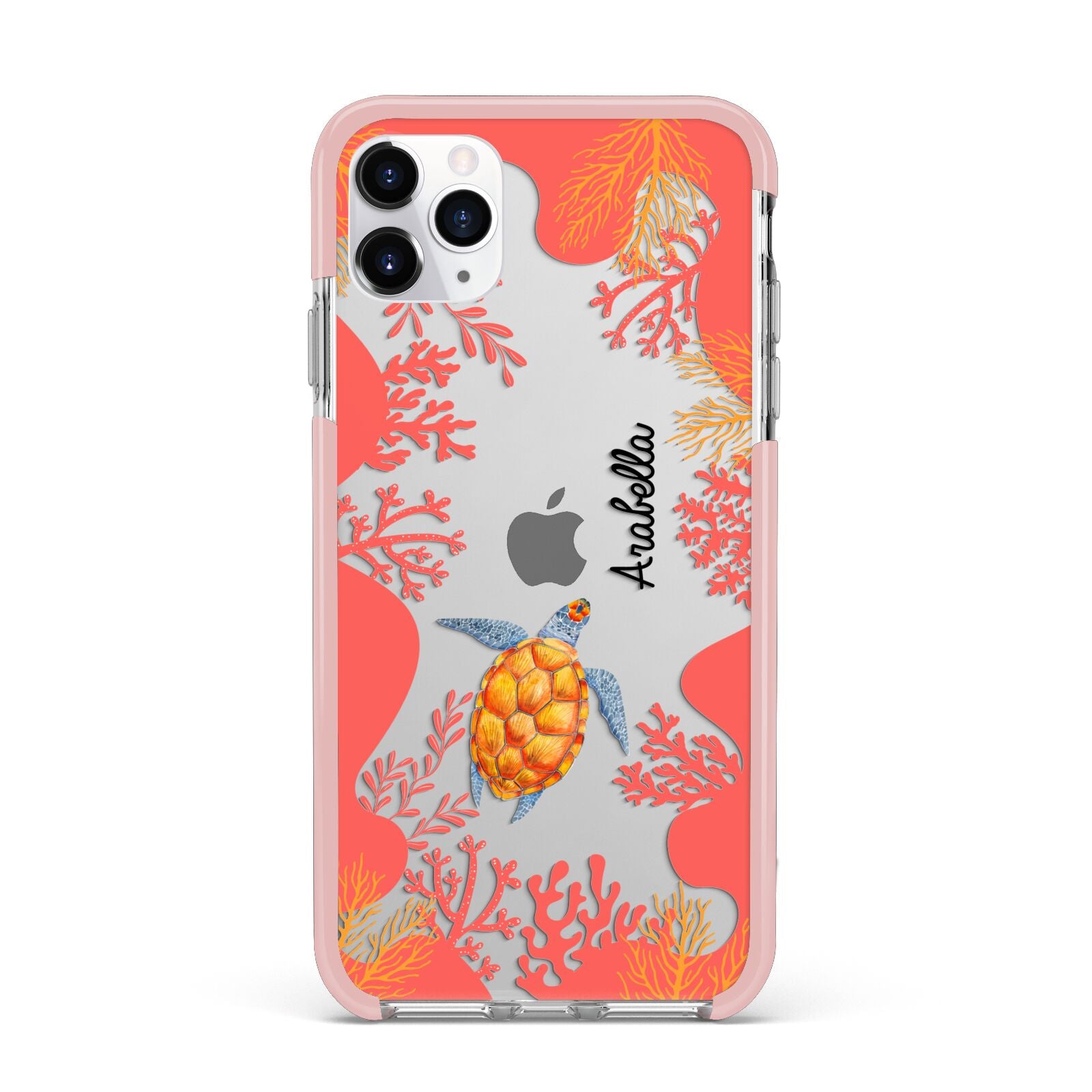 Personalised Sea Life iPhone 11 Pro Max Impact Pink Edge Case