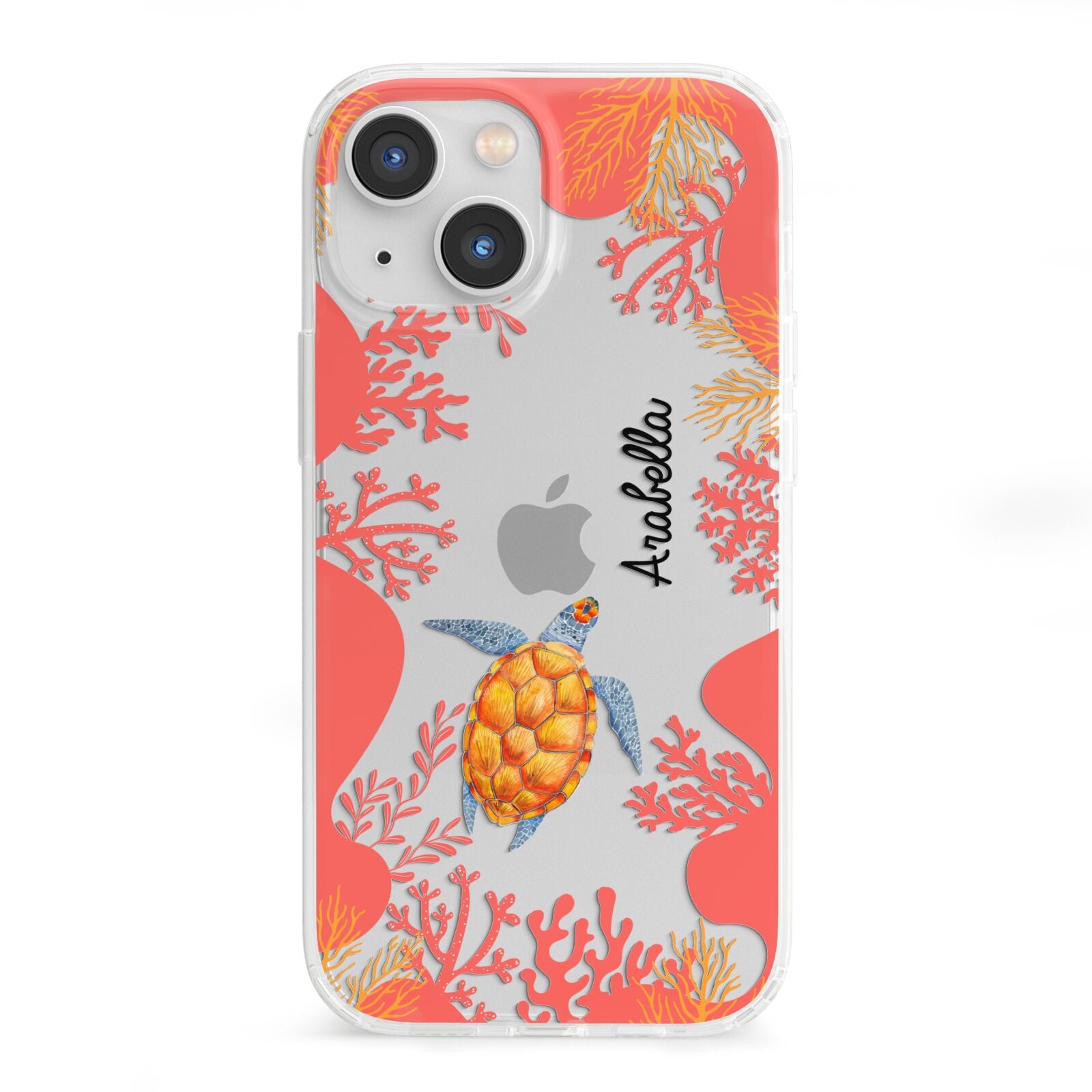 Personalised Sea Life iPhone 13 Mini Clear Bumper Case