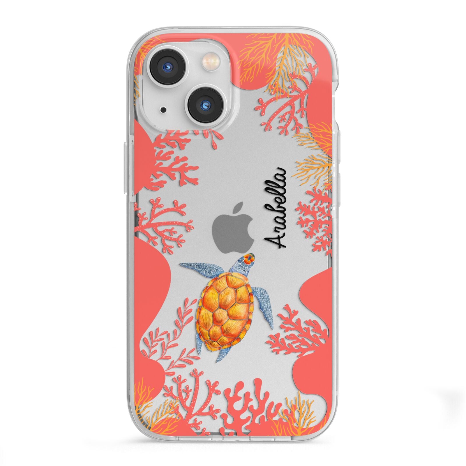 Personalised Sea Life iPhone 13 Mini TPU Impact Case with White Edges