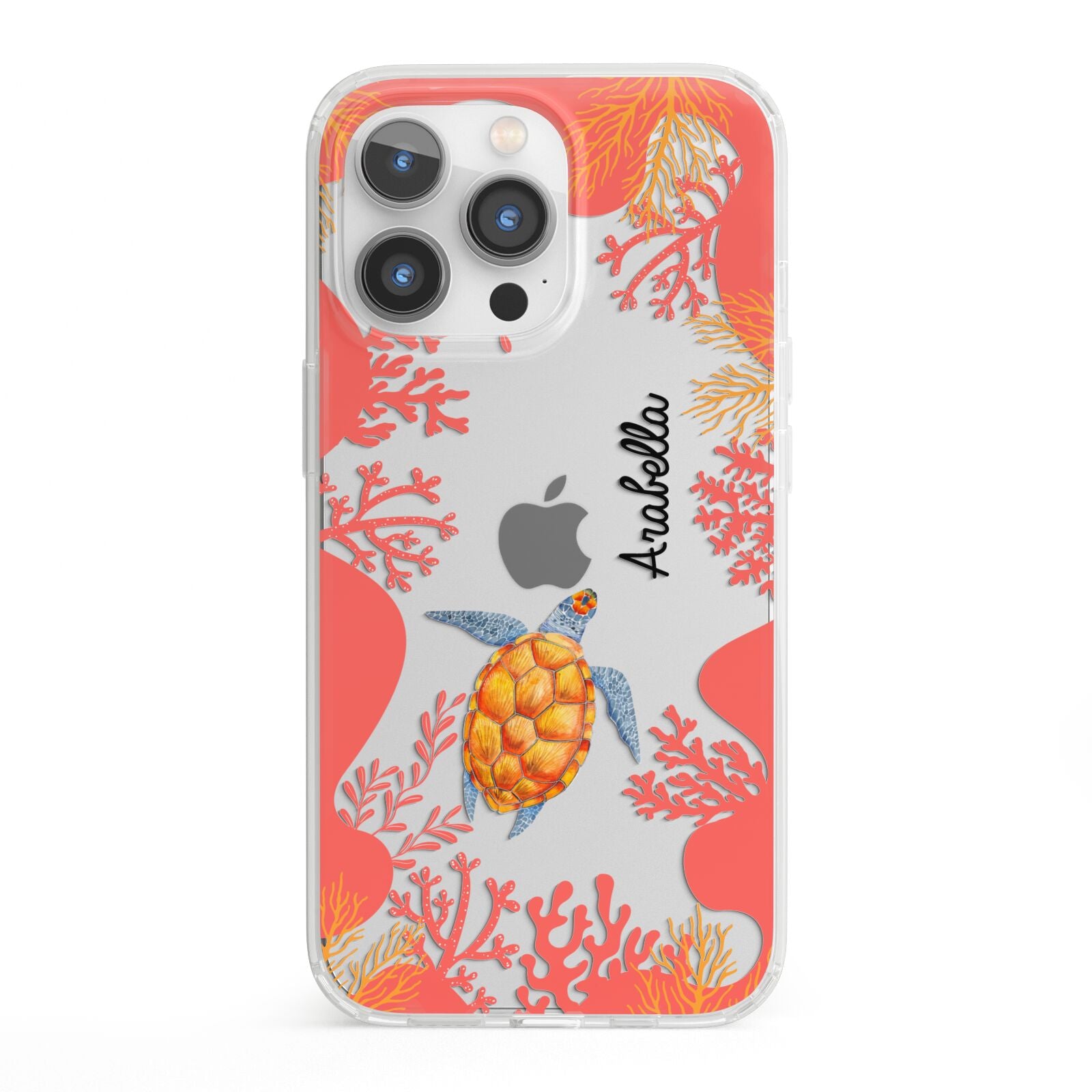 Personalised Sea Life iPhone 13 Pro Clear Bumper Case