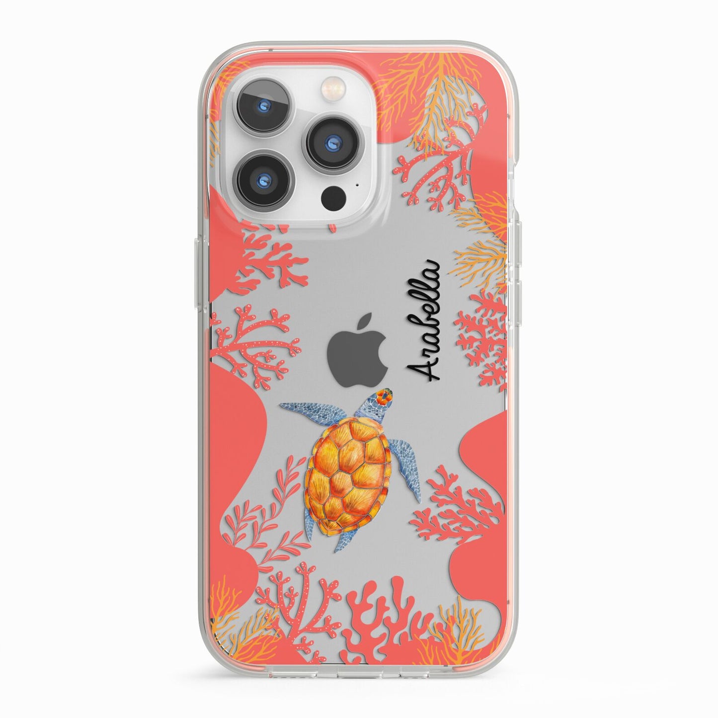 Personalised Sea Life iPhone 13 Pro TPU Impact Case with Pink Edges