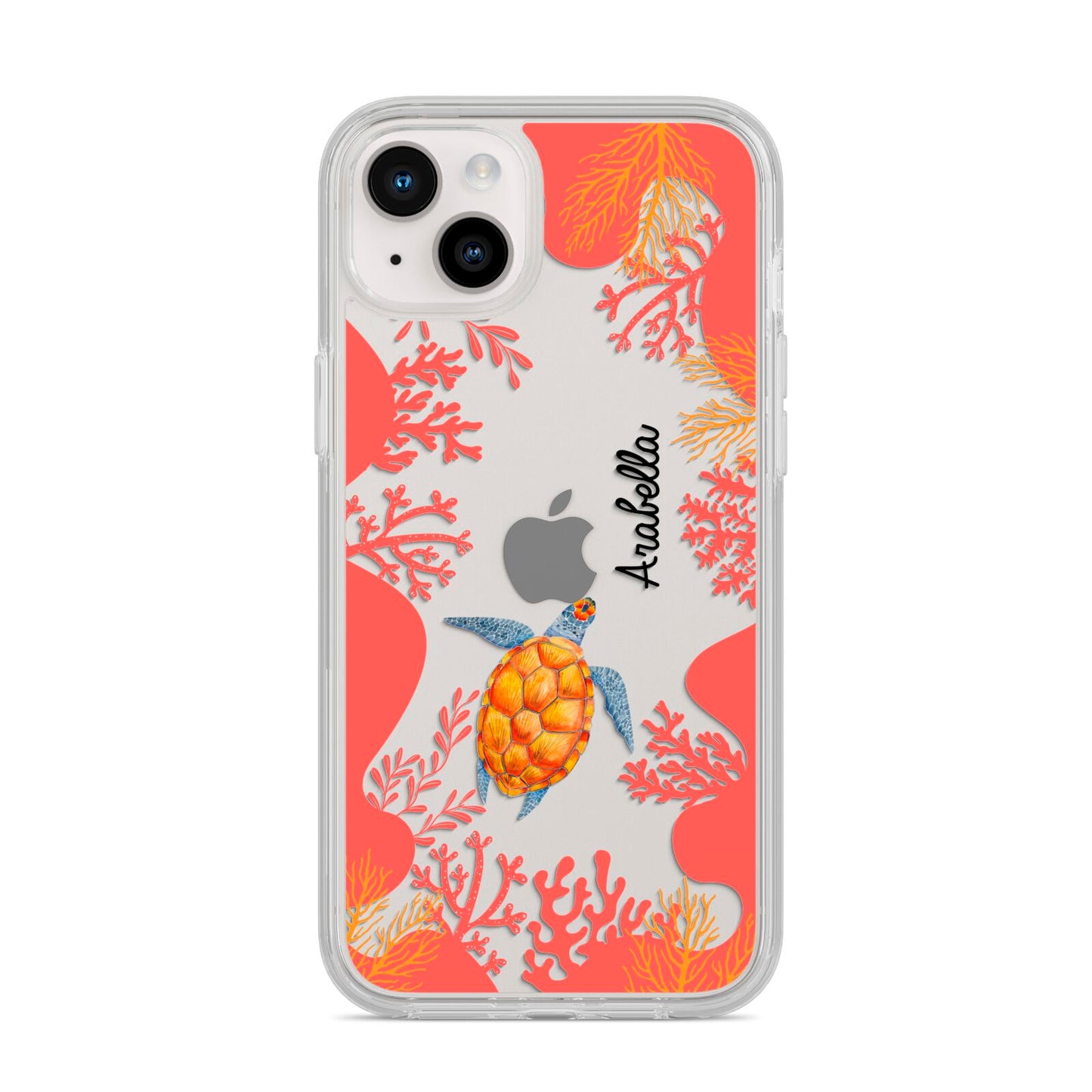 Personalised Sea Life iPhone 14 Plus Clear Tough Case Starlight