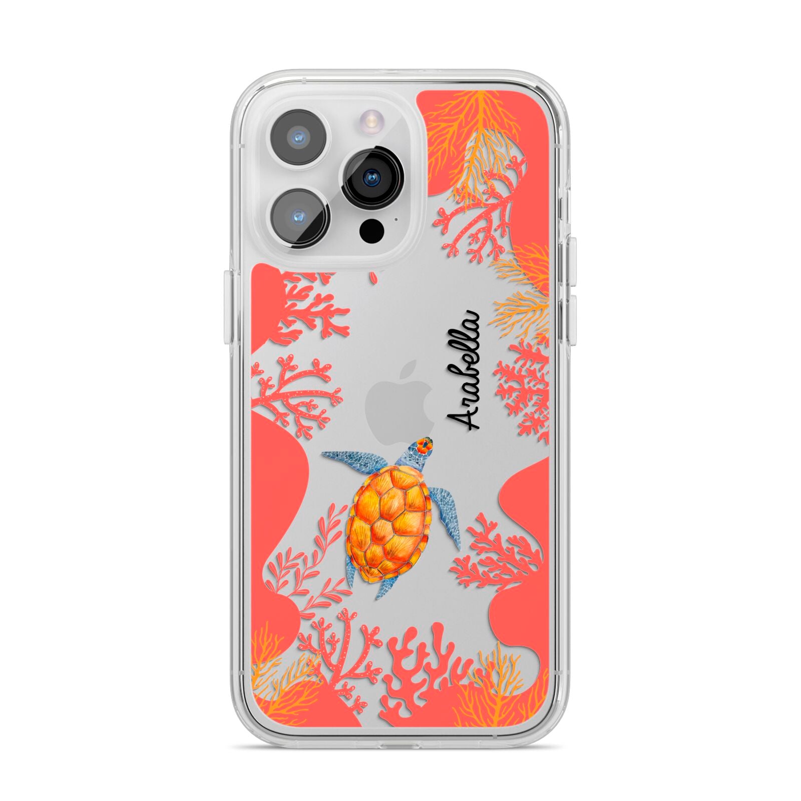 Personalised Sea Life iPhone 14 Pro Max Clear Tough Case Silver