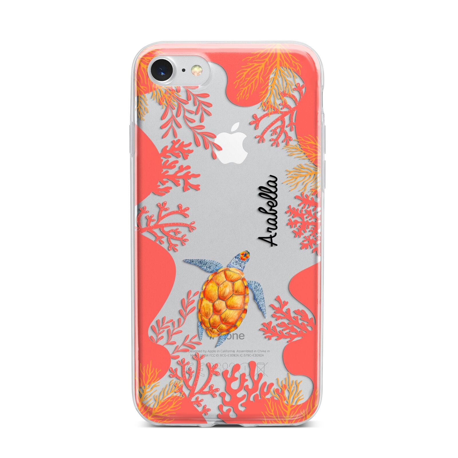 Personalised Sea Life iPhone 7 Bumper Case on Silver iPhone