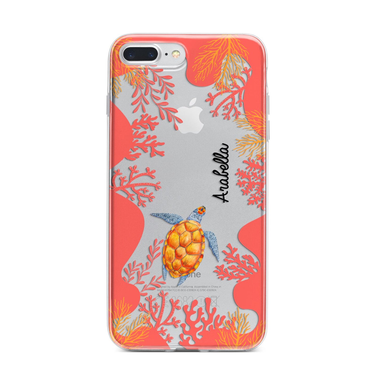 Personalised Sea Life iPhone 7 Plus Bumper Case on Silver iPhone