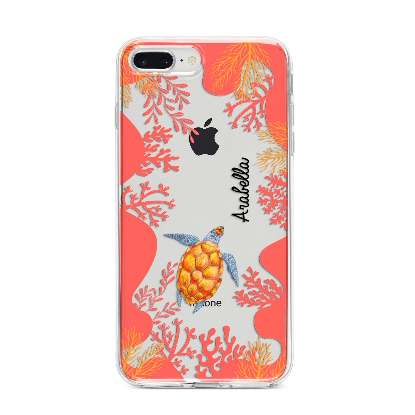 Personalised Sea Life iPhone 8 Plus Bumper Case on Silver iPhone