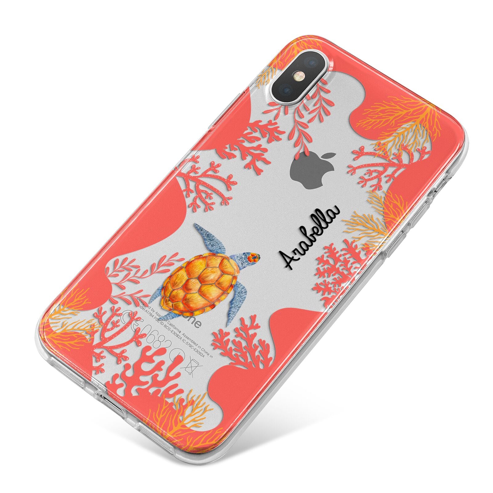 Personalised Sea Life iPhone X Bumper Case on Silver iPhone