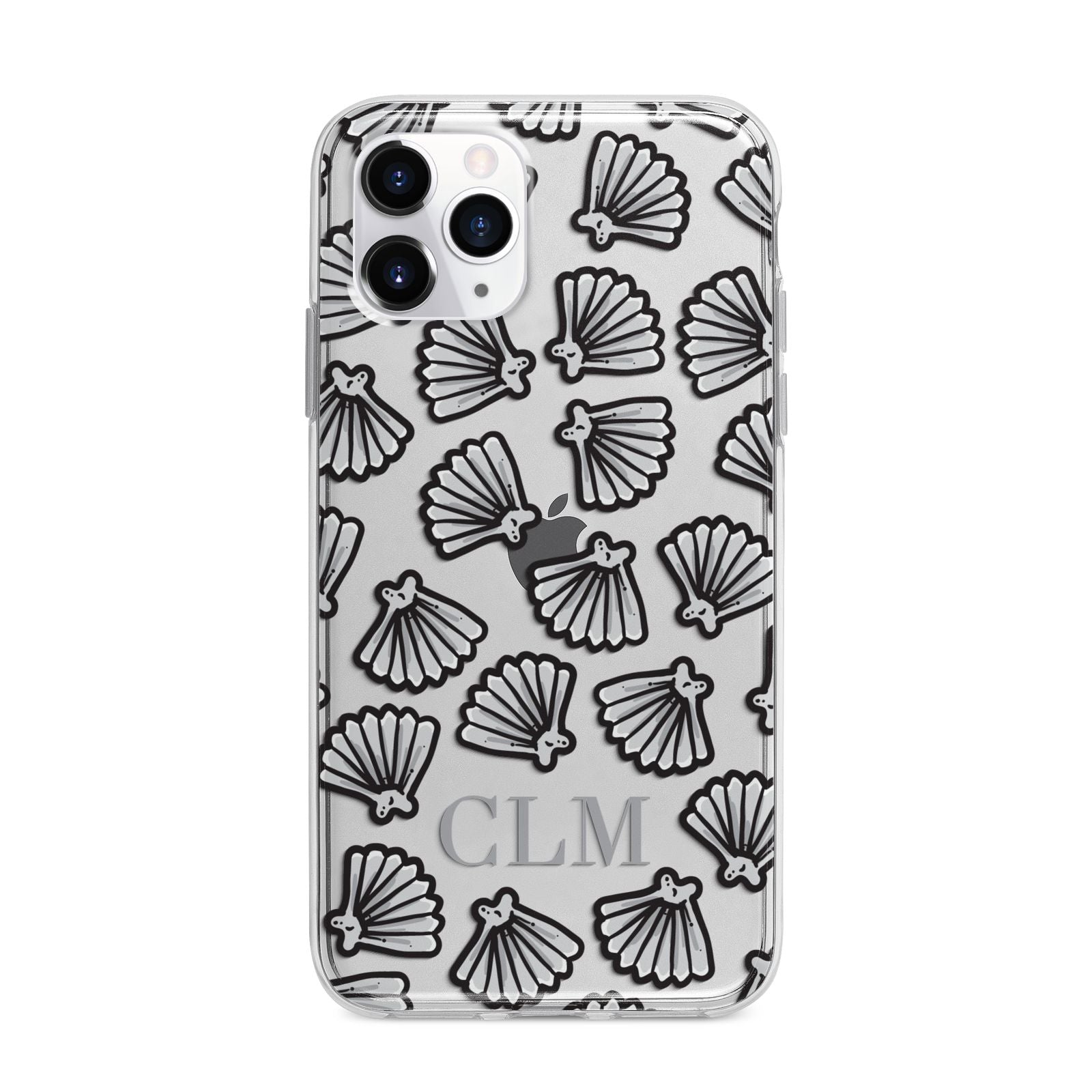 Personalised Sea Shell Initials Apple iPhone 11 Pro Max in Silver with Bumper Case