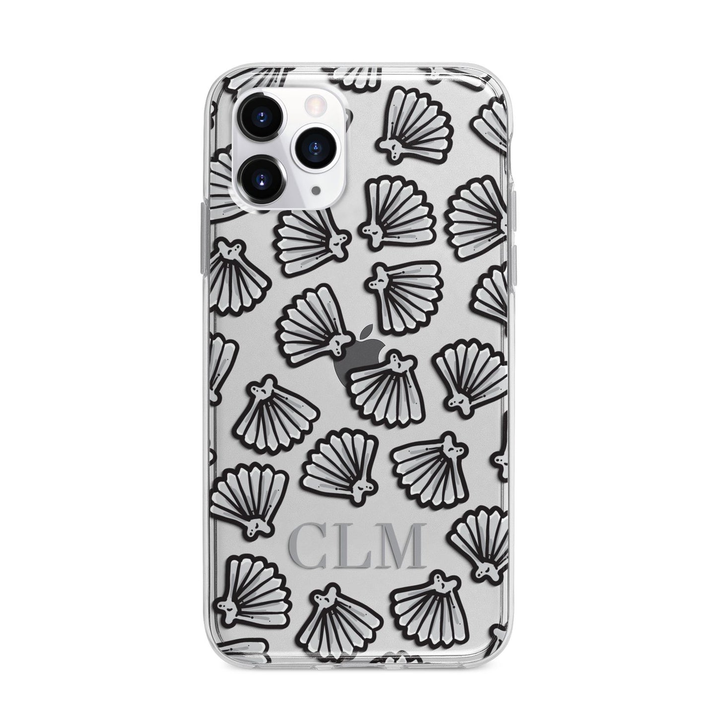 Personalised Sea Shell Initials Apple iPhone 11 Pro in Silver with Bumper Case