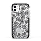 Personalised Sea Shell Initials Apple iPhone 11 in White with Black Impact Case