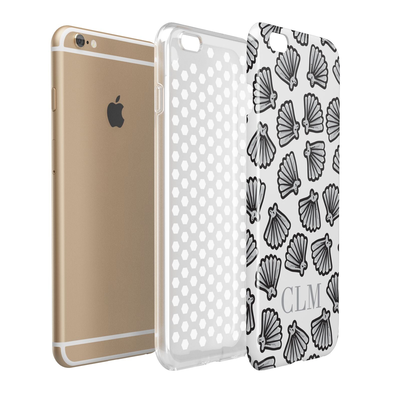 Personalised Sea Shell Initials Apple iPhone 6 Plus 3D Tough Case Expand Detail Image