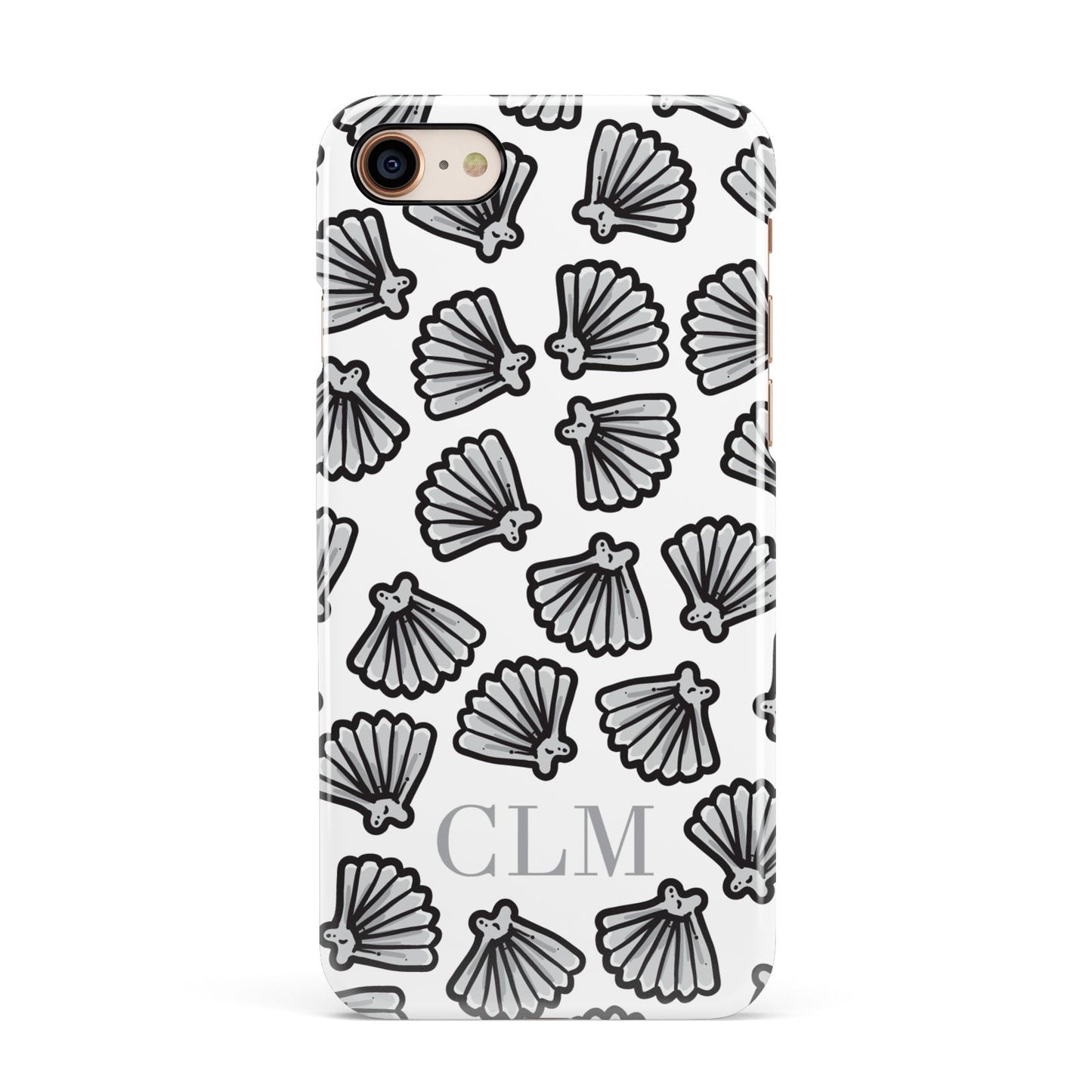 Personalised Sea Shell Initials Apple iPhone 7 8 3D Snap Case
