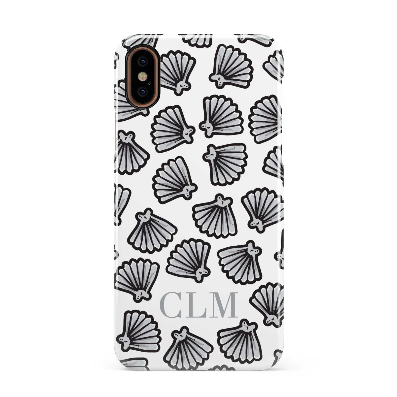 Personalised Sea Shell Initials Apple iPhone XS 3D Snap Case