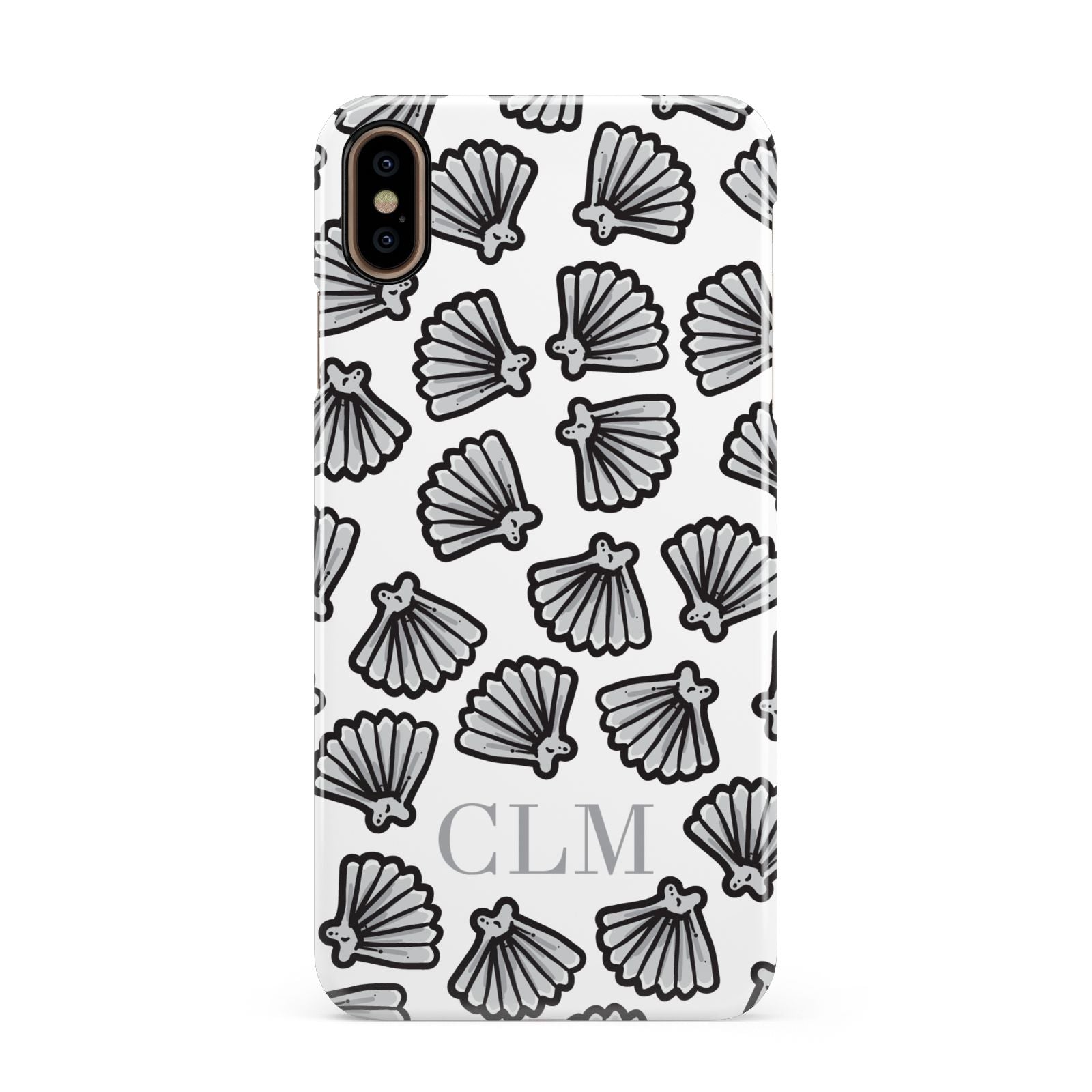 Personalised Sea Shell Initials Apple iPhone Xs Max 3D Snap Case