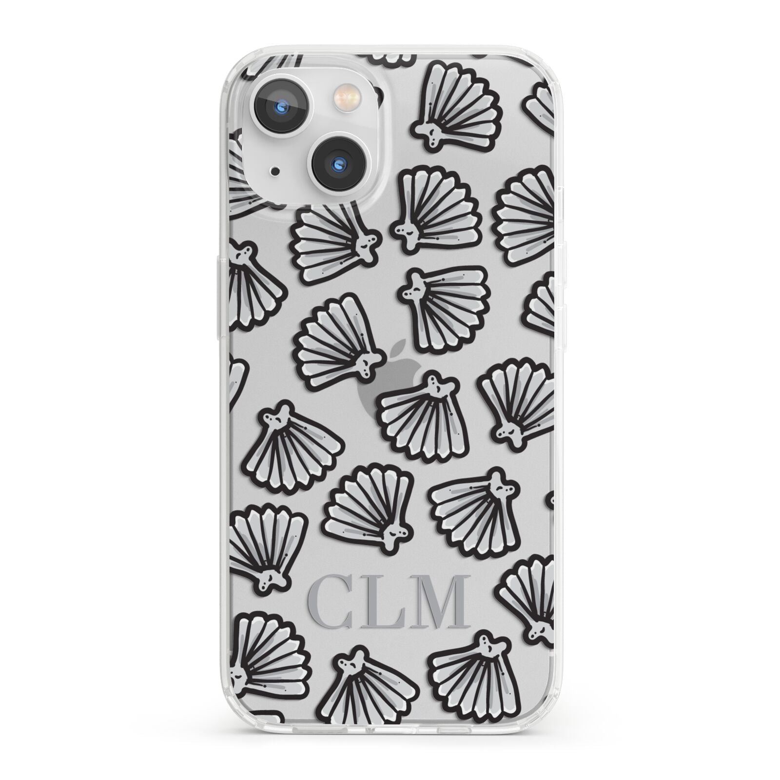 Personalised Sea Shell Initials iPhone 13 Clear Bumper Case