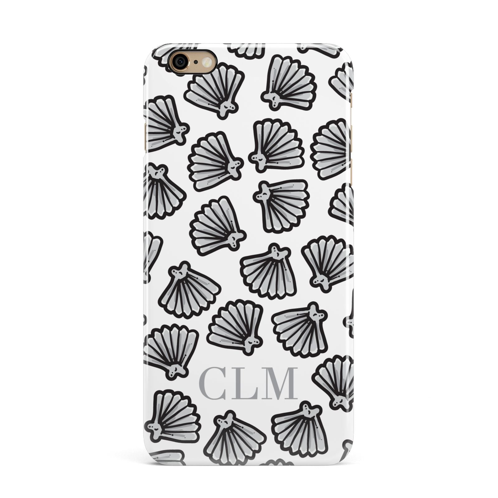 Personalised Sea Shell Initials iPhone 6 Plus 3D Snap Case on Gold Phone