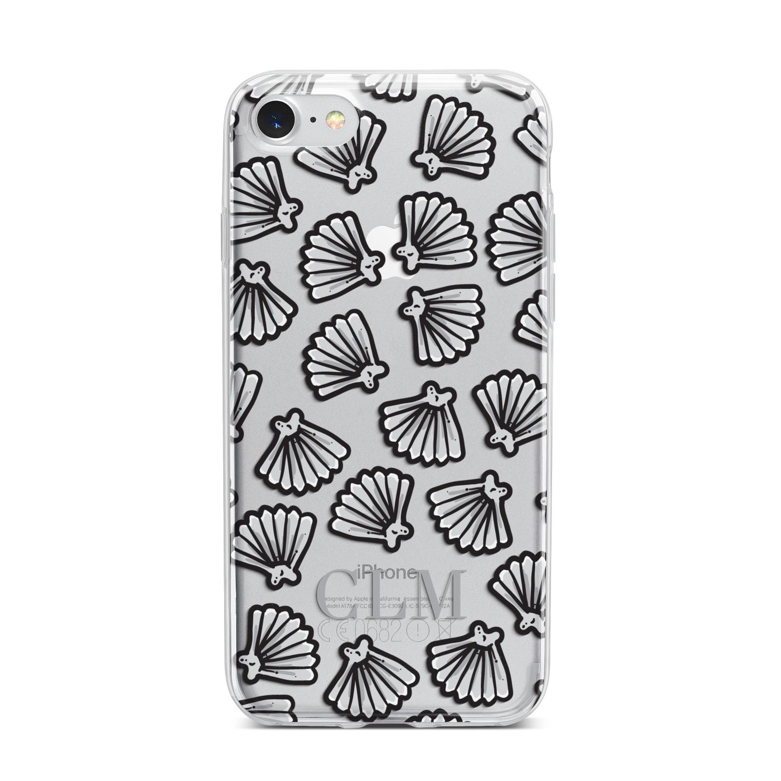 Personalised Sea Shell Initials iPhone 7 Bumper Case on Silver iPhone