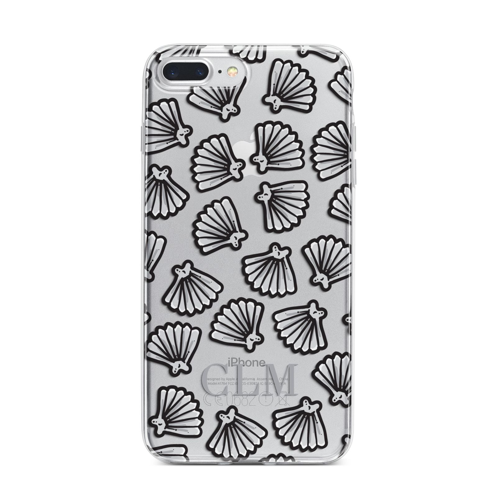 Personalised Sea Shell Initials iPhone 7 Plus Bumper Case on Silver iPhone