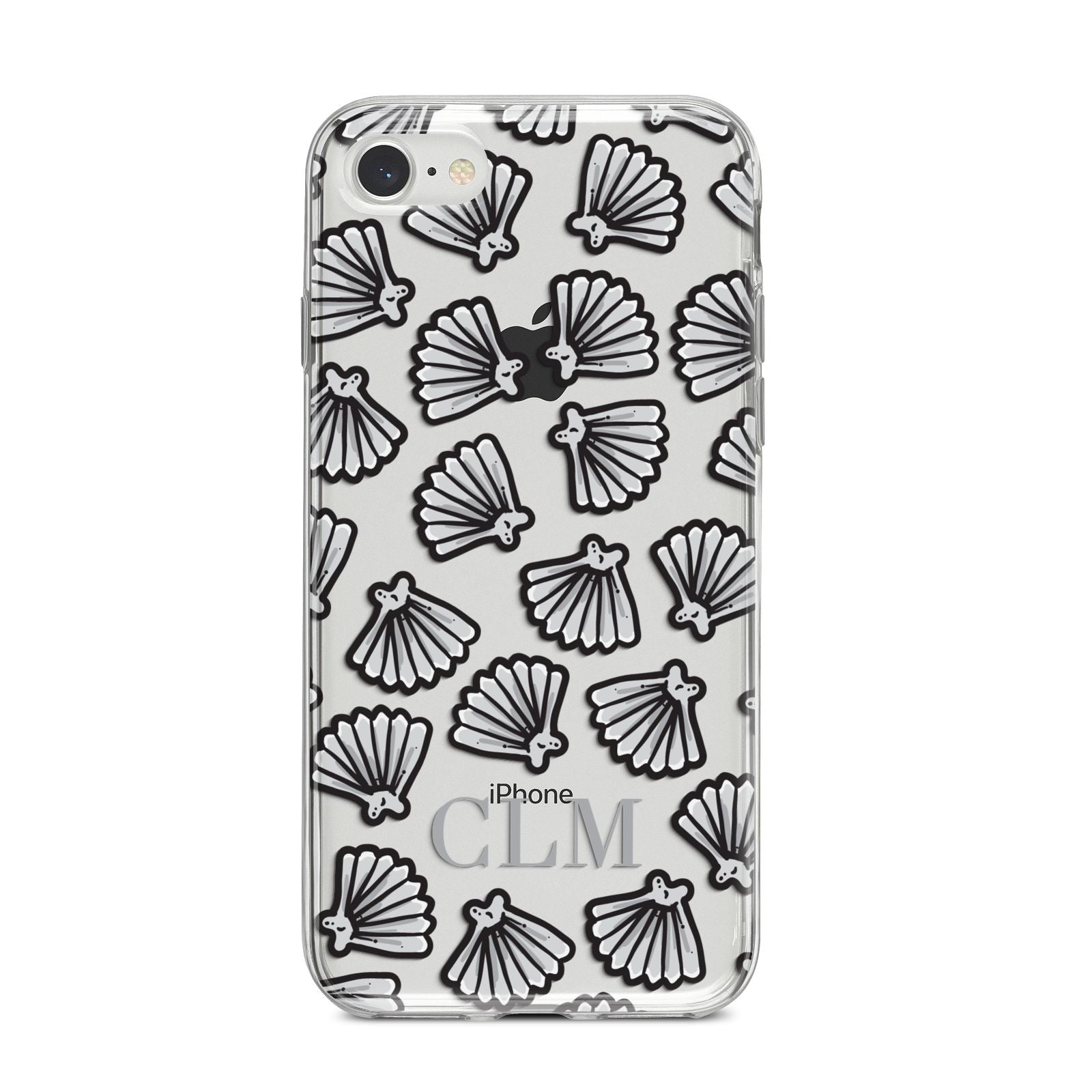 Personalised Sea Shell Initials iPhone 8 Bumper Case on Silver iPhone