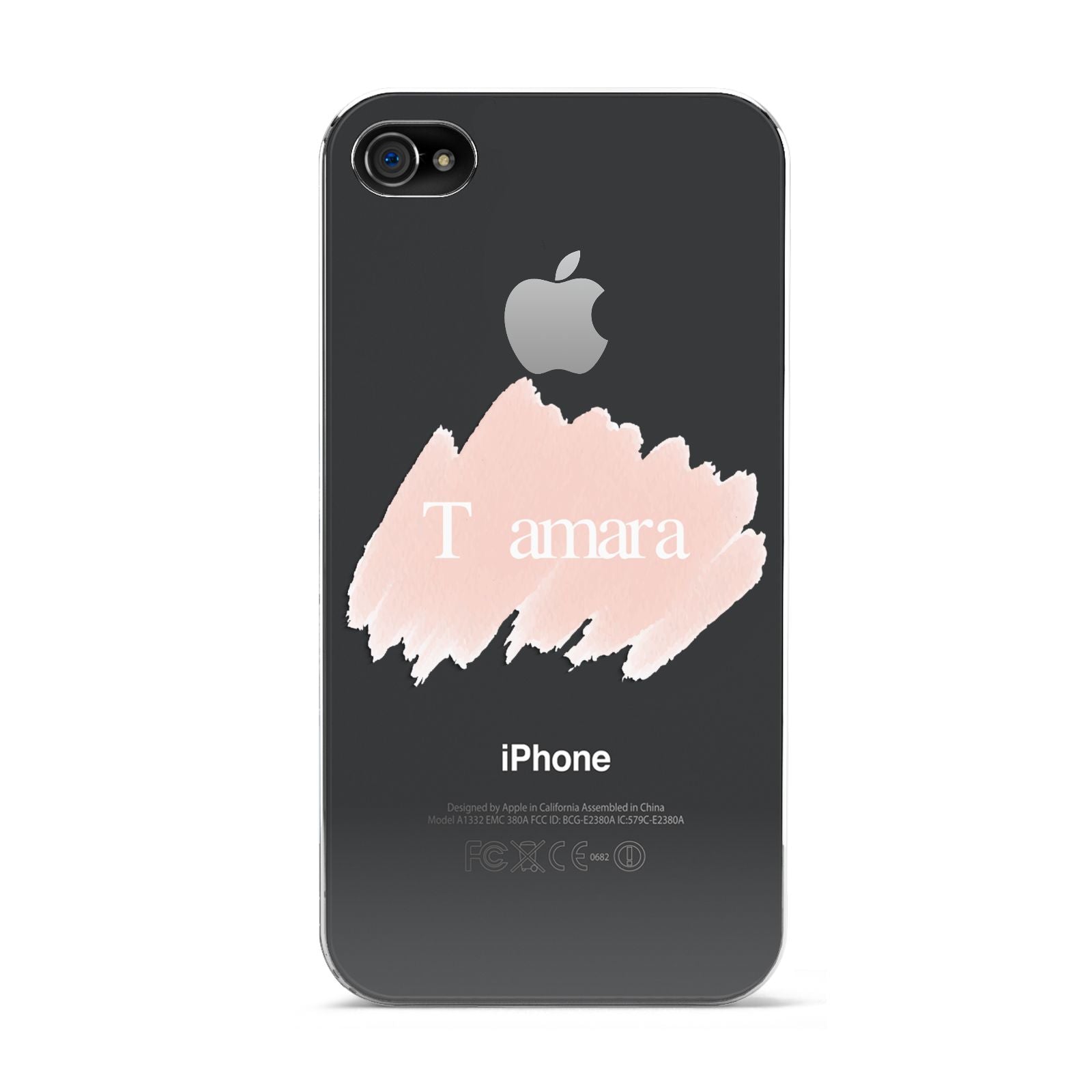 Personalised See Throiugh Clear Name Apple iPhone 4s Case