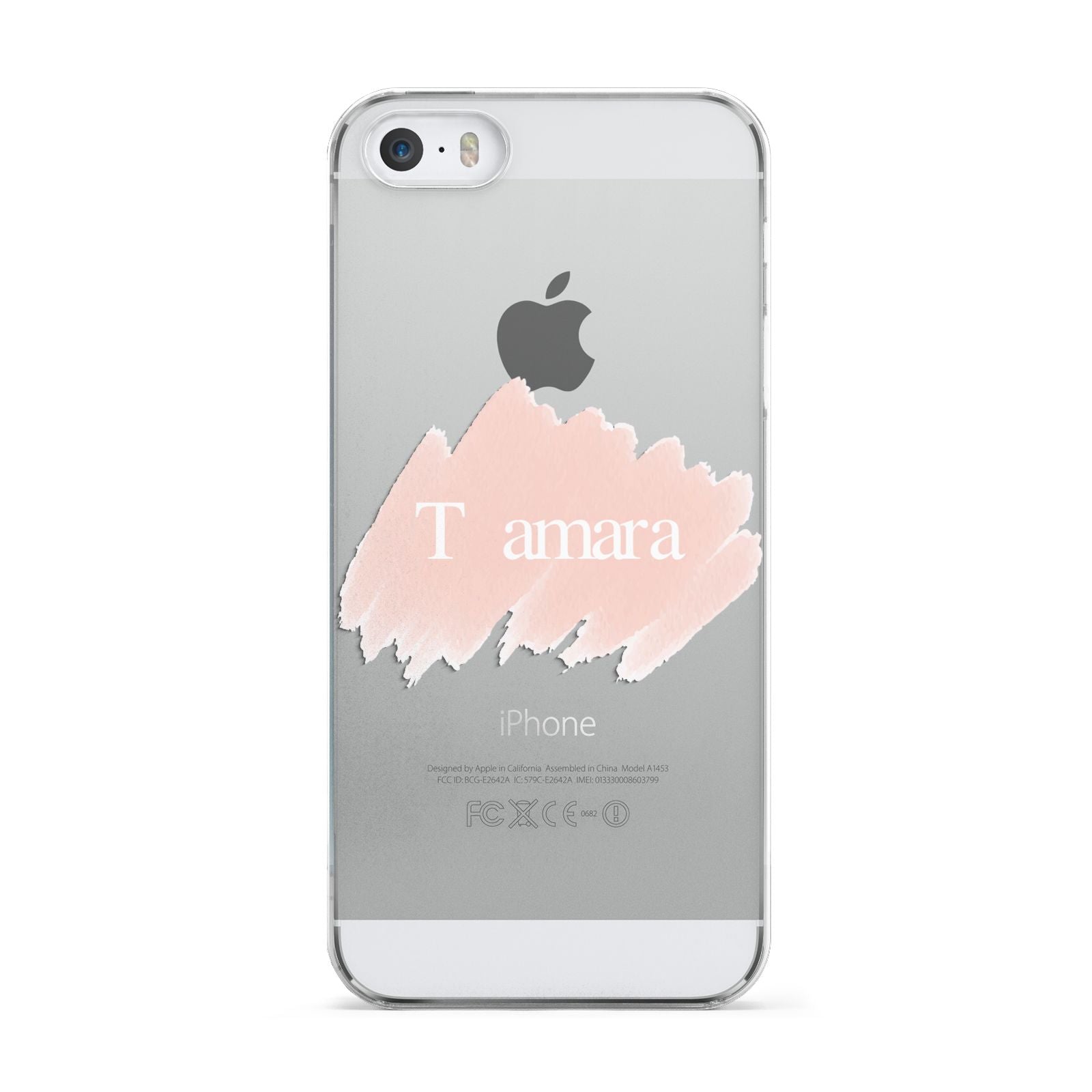 Personalised See Throiugh Clear Name Apple iPhone 5 Case
