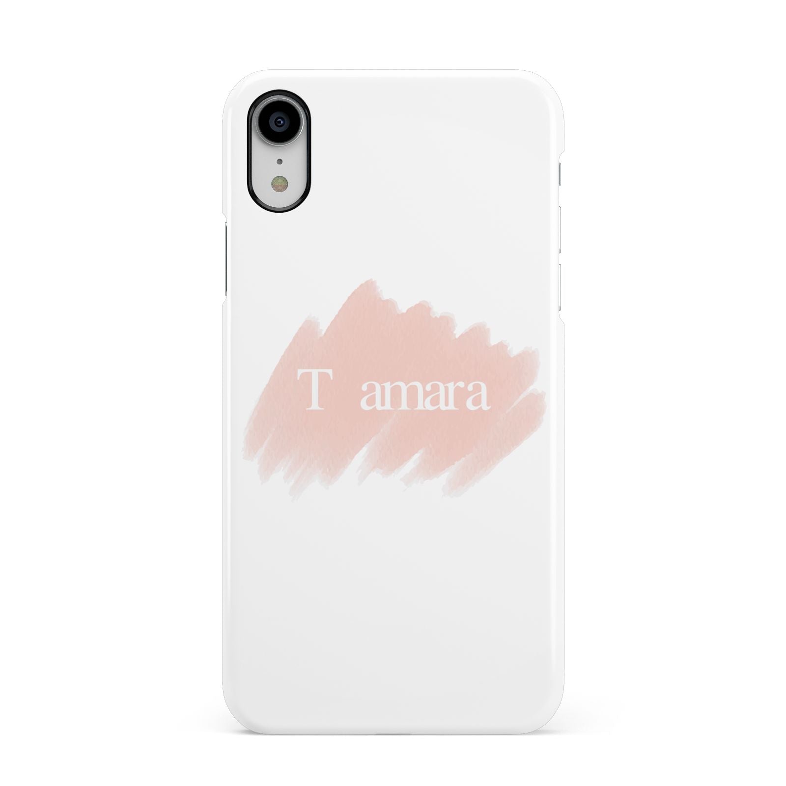 Personalised See Throiugh Clear Name Apple iPhone XR White 3D Snap Case